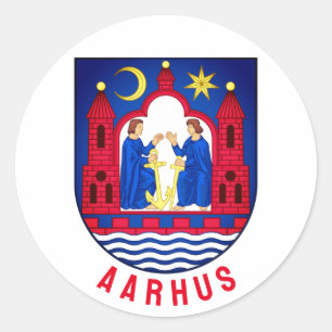 Aarhus-wapenschild - DENEMARKEN Ronde Sticker