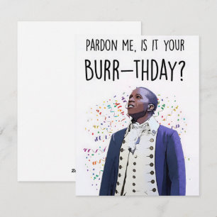 Aaron Burr Verjaardagskaart voor Hamilton Musical  Feestdagenkaart