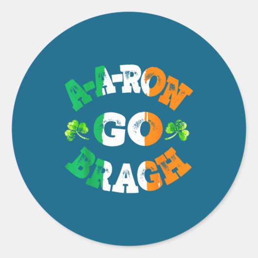 Aaron Erin Go Bragh Shamrock St Patricks Day  Ronde Sticker (Voorkant)