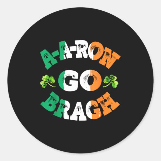 Aaron Erin Go Bragh Shamrock St.patrick's Day Ronde Sticker (Voorkant)