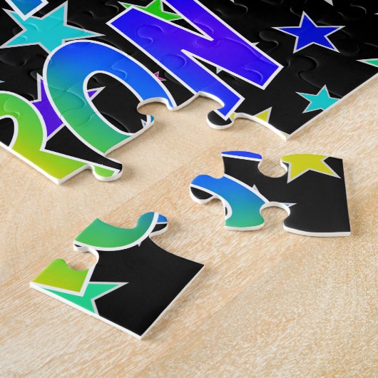 "AARON" First Name, Fun "HAPPY BIRTHDAY" Legpuzzel (Zijkant)