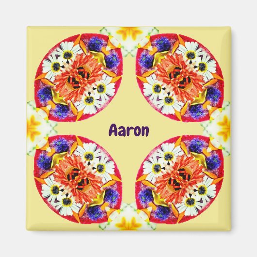 AARON ~ Gepersonaliseerd paaspatroon fractal ~ Magneet (Voorkant)