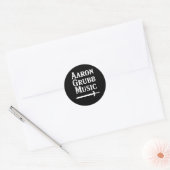Aaron Grubb Music Witte Tekst Ronde Sticker (Envelop)