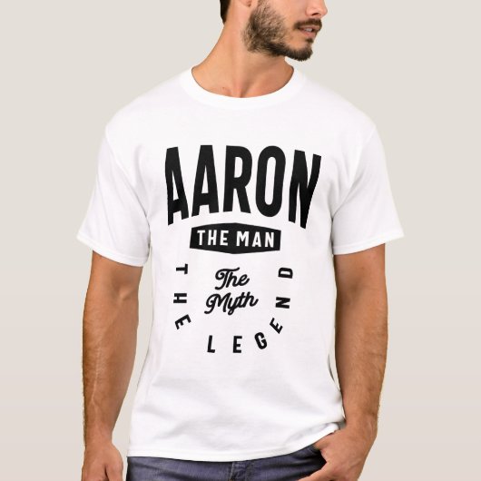 Aaron het Man De mythe De legende naam Aaron T-shirt (Voorkant)