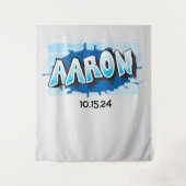 Aaron Je Graffiti Naam Achtergrond Foto-Op Wandkleed (Voorkant)