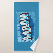 Aaron Jouw naam Graffiti Bath Beach Towel Badhanddoek (Badhanddoek)