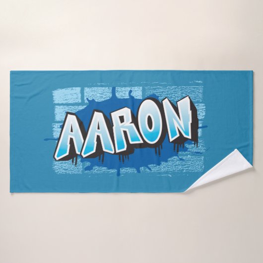 Aaron Jouw naam Graffiti Bath Beach Towel Badhanddoek (Badhanddoek)
