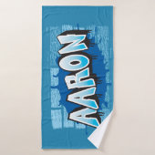 Aaron Jouw naam Graffiti Bath Beach Towel Badhanddoek (Badhanddoek)