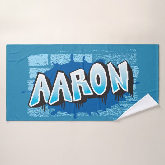Aaron Jouw naam Graffiti Bath Beach Towel Badhanddoek (Badhanddoek)