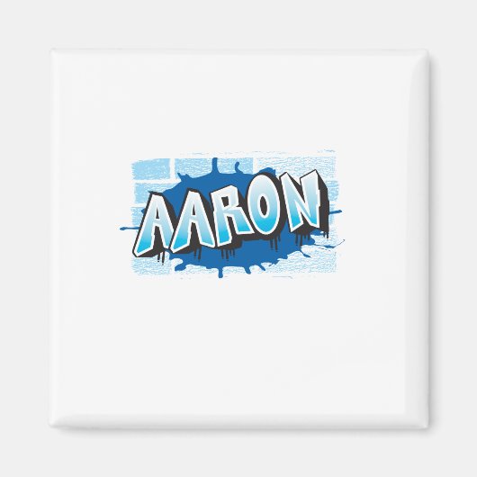 Aaron Jouw naam Graffiti Brick Wall gestileerd Magneet (Voorkant)