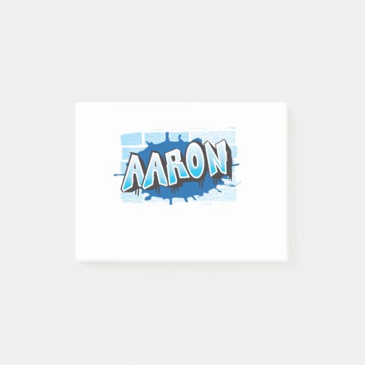 Aaron Jouw naam Graffiti Brick Wall gestileerd Post-it® Notes (Voorkant)