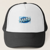 Aaron Jouw naam Graffiti Brick Wall gestileerd Trucker Pet (Voorkant)