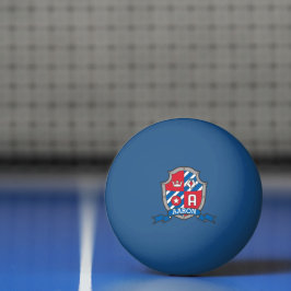 Aaron letter A eagle crest red blue Pingpongbal