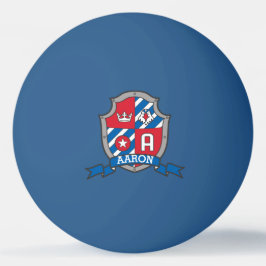 Aaron letter A eagle crest red blue Pingpongbal