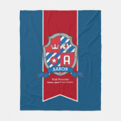 Aaron letter Een naam betekent grijsblauwe rode vo Fleece Deken (Voorkant)