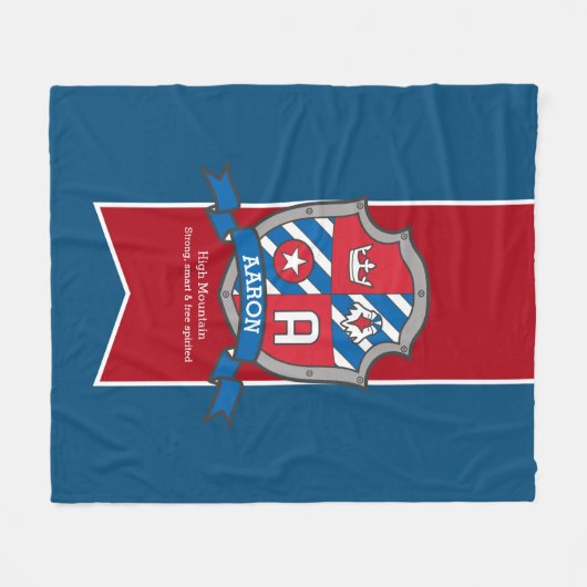 Aaron letter Een naam betekent grijsblauwe rode vo Fleece Deken (Voorkant (Horizontaal))