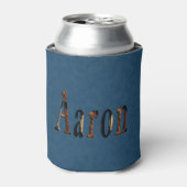 "Aaron"-naam op Blue Denim-Koelbox Blikjeskoeler (Blikje Voorkant)