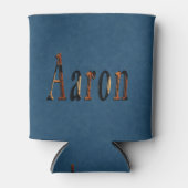 "Aaron"-naam op Blue Denim-Koelbox Blikjeskoeler (Voorkant)