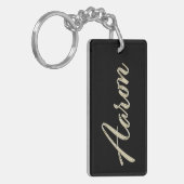 Aaron Name whitegold Schlüsselanhänger Anhänger Sleutelhanger (Voorkant Links)
