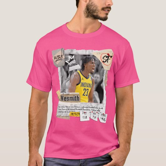 Aaron Nesmith Basketball Art Pacers 3 T-shirt (Voorkant)