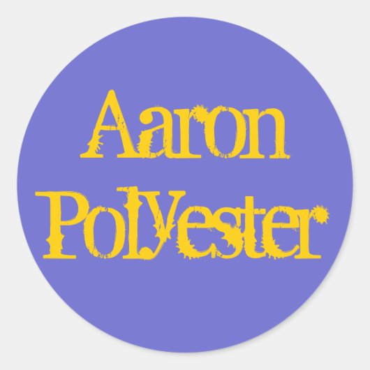 Aaron Polyester Ronde Sticker (Voorkant)