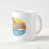 Aaron Retro Zonsondergang Naamontwerp Grote Koffiekop (Voorkant rechts)