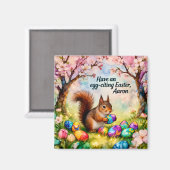 AARON ~ Squirrel collecting Easter Eggs ~  Magnet (Voorkant / Achterkant)