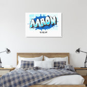 Aaron Uw Graffiti Naam Brick Muur Inlogbord Canvas Afdruk (Insitu (Slaapkamer))