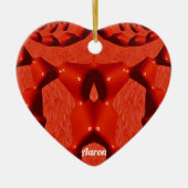 AARON ~ VALENTIJN HEART ~ Red Fractal ~ Keramisch Ornament (Voorkant)