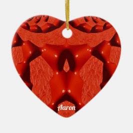 AARON ~ VALENTIJN HEART ~ Red Fractal ~ Keramisch Ornament