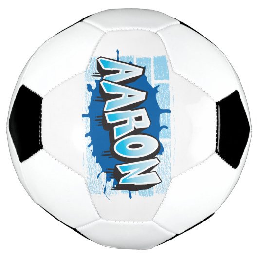 Aaron Your Graffiti Name Background Brick Wall Soc Voetbal (Gedraaid)
