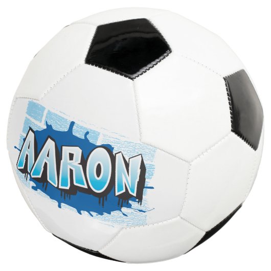 Aaron Your Graffiti Name Background Brick Wall Soc Voetbal (Drie kwart)