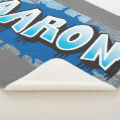 Aaron Your Graffiti Name Background Brick Wall Ze Sherpa Deken (3/4)