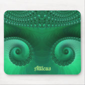 AARON ~ Zany Shades of Green Fractal Pattern Muismat (Voorkant)