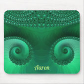 AARON ~ Zany Shades of Green Fractal Pattern Muismat (Voorkant)