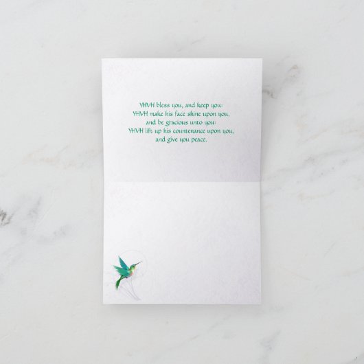 Aaronic die Kolibrie Hebreeër zegent Kaart (Binnen)