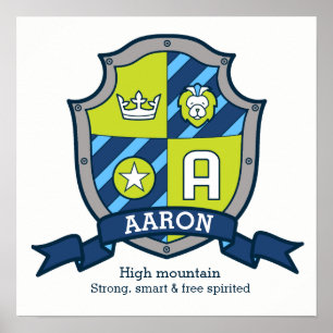 Aaronjongens noemen het blauwe groene poster