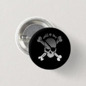 aarrgg mij schurk zwart wit piraat schedel aangepa ronde button 3,2 cm (Voorkant /achterkant)