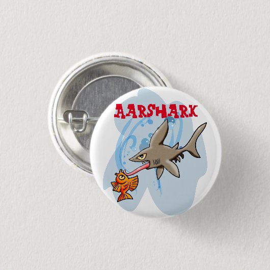 Aarshark Ronde Button 3,2 Cm (Voorkant /achterkant)