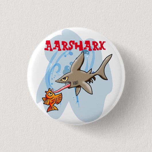 Aarshark Ronde Button 3,2 Cm (Voorkant)