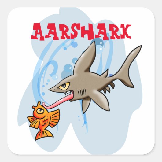 Aarshark Vierkante Sticker (Voorkant)