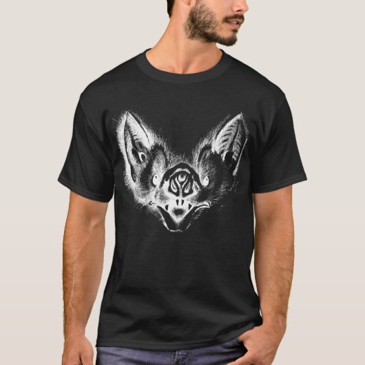 Aart Vampire Bat Negatief Zwart T-shirt (Voorkant)