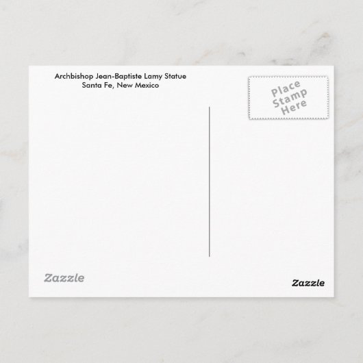 Aartsbisschop Jean-Baptiste Lamy standbeeld Briefkaart (Achterkant)