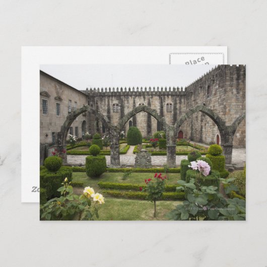 aartsbisschop paleis van Braga met tuin Briefkaart (Voorkant / Achterkant)