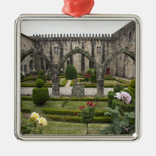 aartsbisschop paleis van Braga met tuin Metalen Ornament (Voorkant)