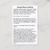 Aartsengel Chamuël en liefdadigheid Visitekaartje (Achterkant)