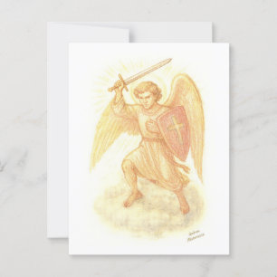 Aartsengel met zwaard briefkaart