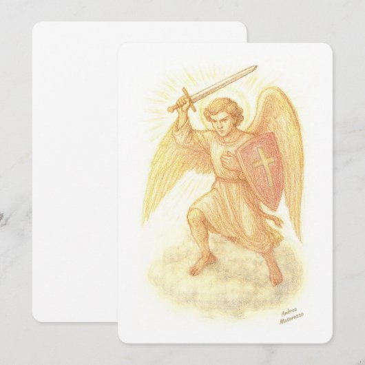 Aartsengel met zwaard kaart (Voorkant / Achterkant)