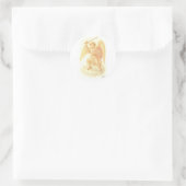 Aartsengel met zwaard ronde sticker (Tas)