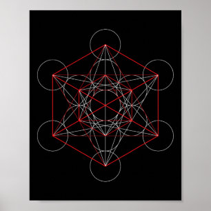 Aartsengel Metatron's Kubus Heilige Geometrie Spir Poster